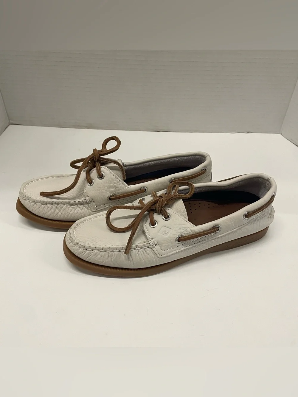 Classic Womens White Sperry Authentic Original 2-Eye Boat Shoes  Size 5.5